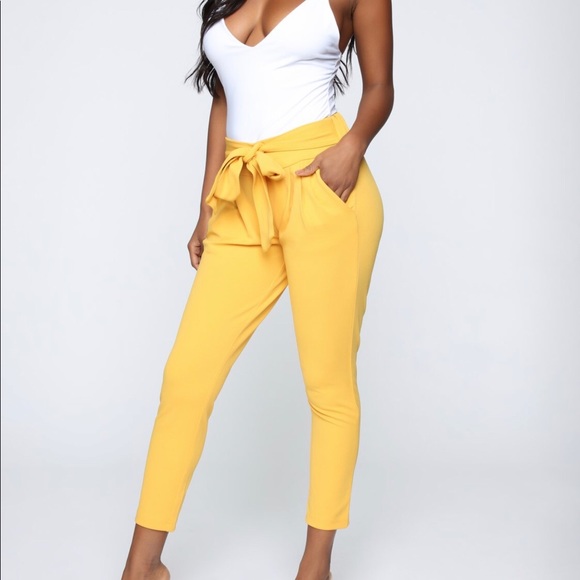 Fashion Nova Pants - ADORABLE MUSTARD PANTS SIZE:XL